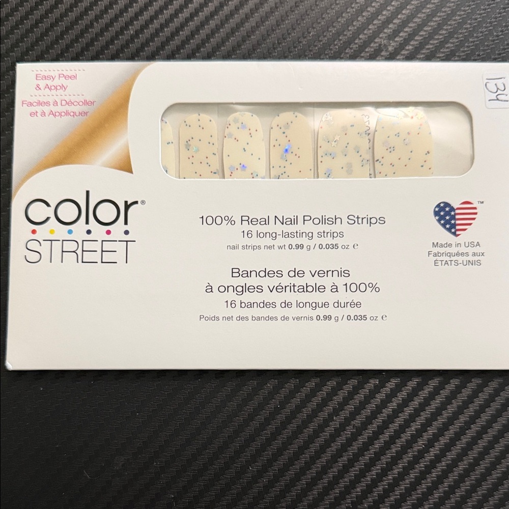 Color Street Nail Strips with Red,Blue,Silver star Glitter Accents - Lucky Stars